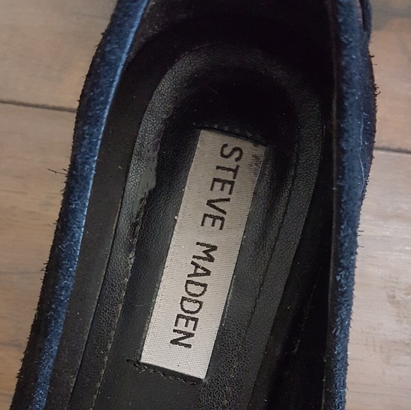 Steve Madden Black‎ Suede Ankle Wrap Pointed Toe Block Heel Pumps - Picture 7 of 7